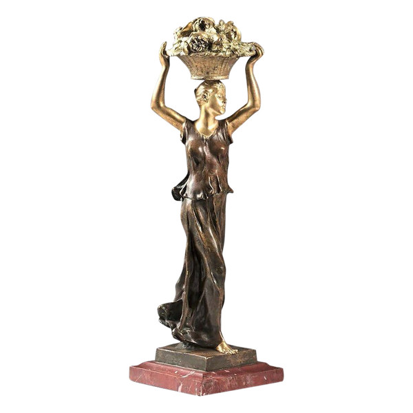 Sconto fino al 30.11 - De Kerveguen - Statuetta Bronze Doré Et Bronze Patiné - XIXème