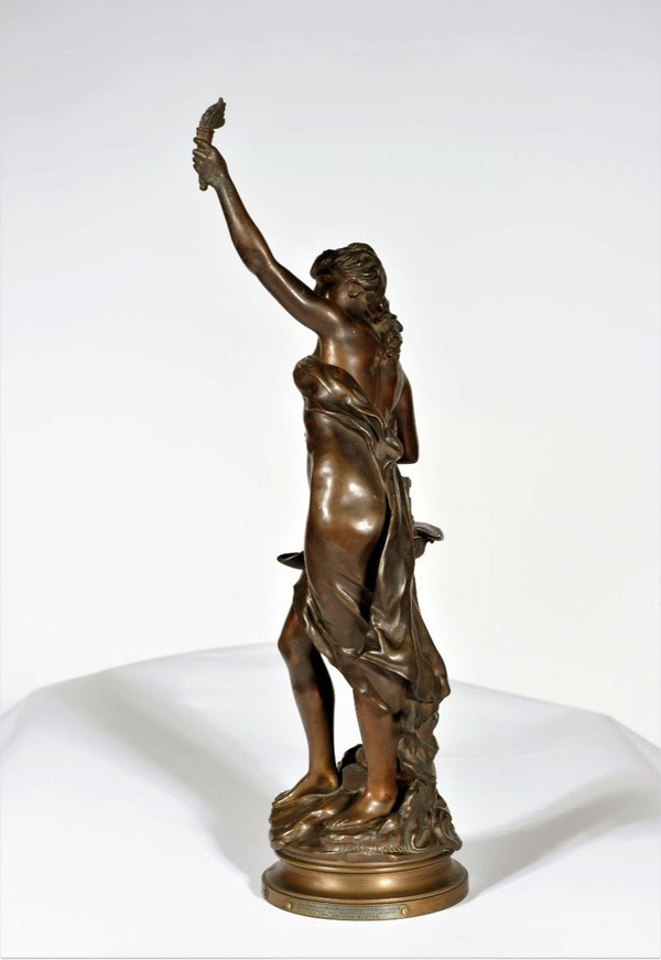 25\? discount until 30.11 - "La Science", Bronze à Patine Brune Signed Mathurin Moreau