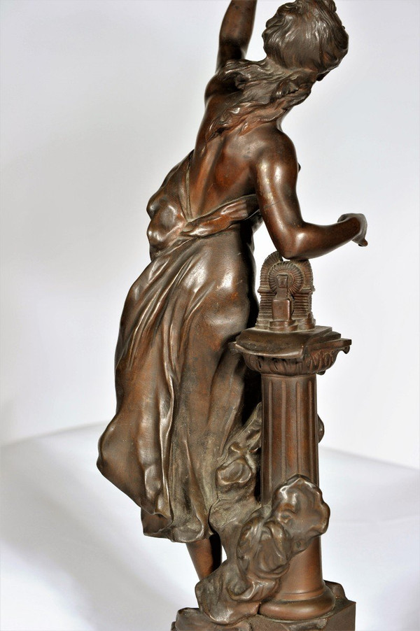 25\? discount until 30.11 - "La Science", Bronze à Patine Brune Signed Mathurin Moreau