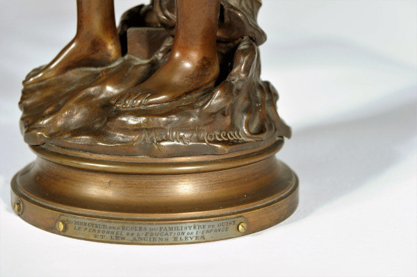 25\? discount until 30.11 - "La Science", Bronze à Patine Brune Signed Mathurin Moreau