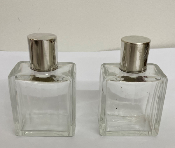 Crystal and silver toiletry set