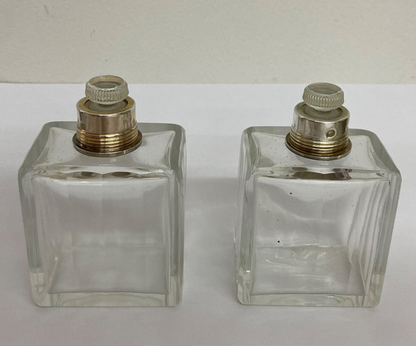 Crystal and silver toiletry set
