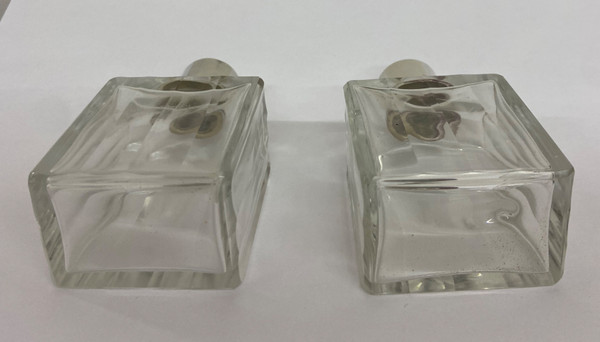 Crystal and silver toiletry set