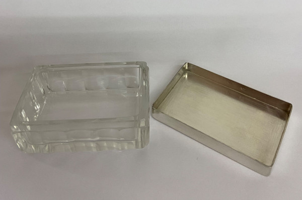 Crystal and silver toiletry set
