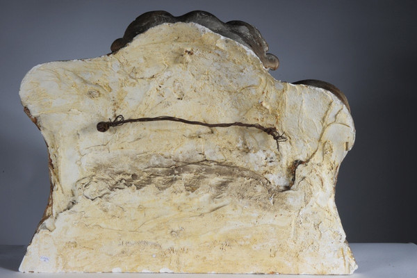 25 % discount until 30.11 - Elément Décoratif En Plâtre Sculpté En Bas Relief - XIXème