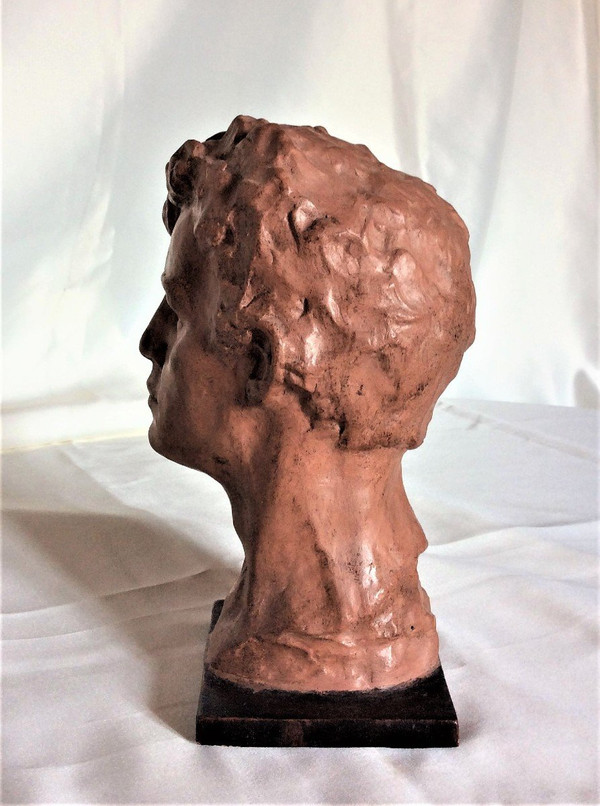 Dal 06.10 al 30.11 - 25\ de remise - Busto di uomo - Terracotta - Firmato Victor Demanet