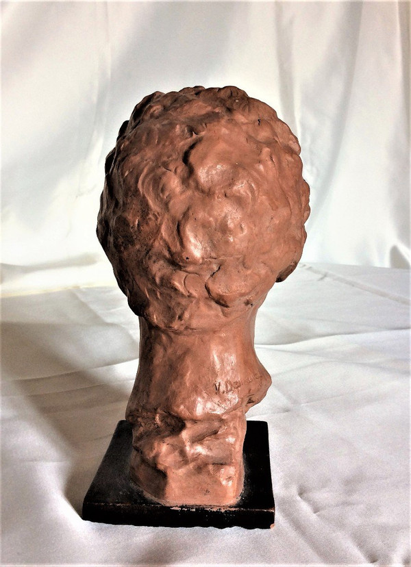 Dal 06.10 al 30.11 - 25\ de remise - Busto di uomo - Terracotta - Firmato Victor Demanet