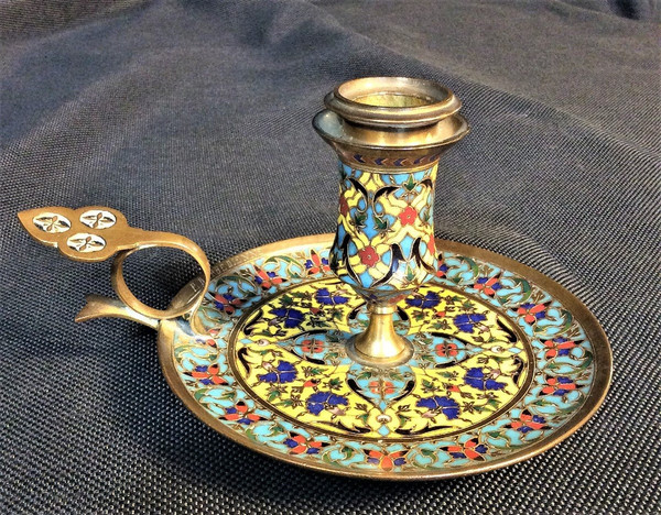 Dal 06.10 al 30.11 - Remise 25\% - Candeliere in bronzo e smalto - Ferdinand Barbedienne - XIX secolo