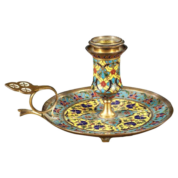 Dal 06.10 al 30.11 - Remise 25\% - Candeliere in bronzo e smalto - Ferdinand Barbedienne - XIX secolo
