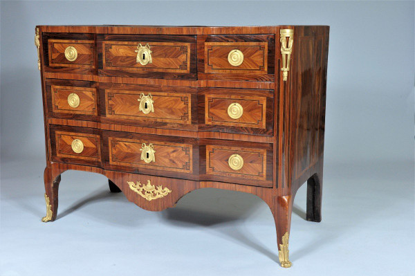  Remise 25\% Estampillée GENTY - Commode Bois De Rose Et Violette - XVIIIème