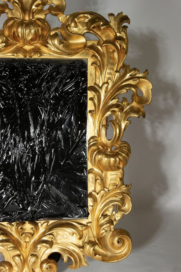 From 06.10 to 30.11 - REMISE 25\% - Beautiful Italian Gilded Wood Mirror - 19th Century