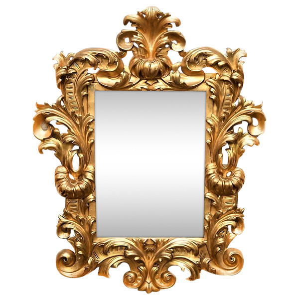 From 06.10 to 30.11 - REMISE 25\% - Beautiful Italian Gilded Wood Mirror - 19th Century