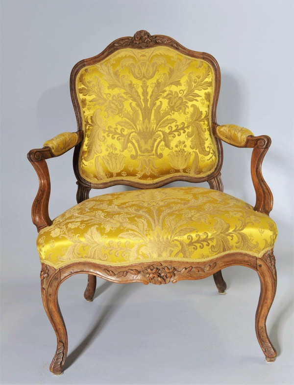 25 % DISCOUNT UNTIL 30.11 - Stamped Nogaret A Lyon - Fauteuil A Dossier Plat -XVIIIème