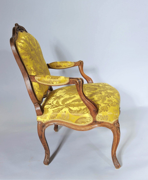 25 % DISCOUNT UNTIL 30.11 - Stamped Nogaret A Lyon - Fauteuil A Dossier Plat -XVIIIème