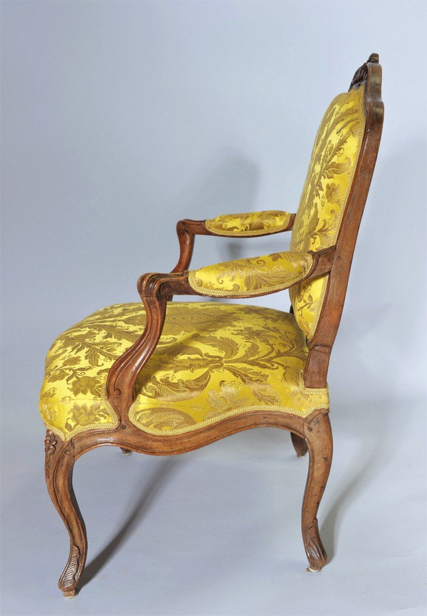 25 % DISCOUNT UNTIL 30.11 - Stamped Nogaret A Lyon - Fauteuil A Dossier Plat -XVIIIème