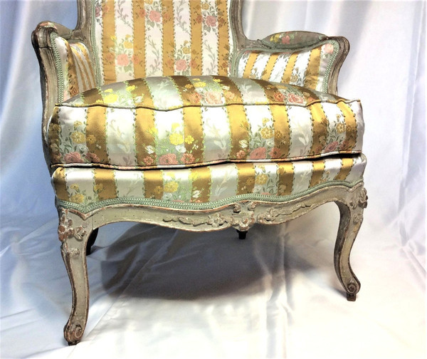 From 06.10 to 30.11 - REMISE de 25\% - Stamped E. Meunier - 18th Century Lacquered Wood Bergère