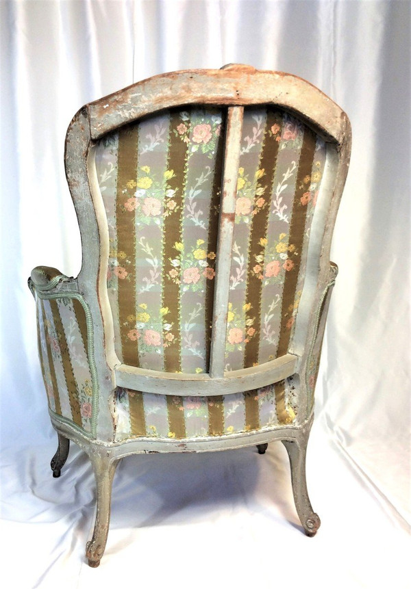 From 06.10 to 30.11 - REMISE de 25\% - Stamped E. Meunier - 18th Century Lacquered Wood Bergère