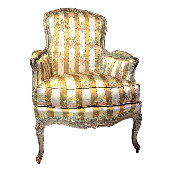 From 06.10 to 30.11 - REMISE de 25\% - Stamped E. Meunier - 18th Century Lacquered Wood Bergère