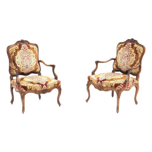 REMISE de 25\% - Paire De Fauteuils En Bois Naturel - Epoque Louis XV