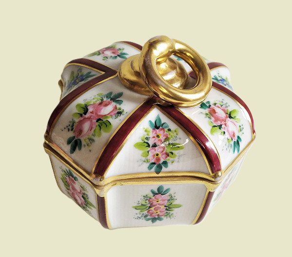 Limoges Hand Painted Porcelain Candy Jewelry Box