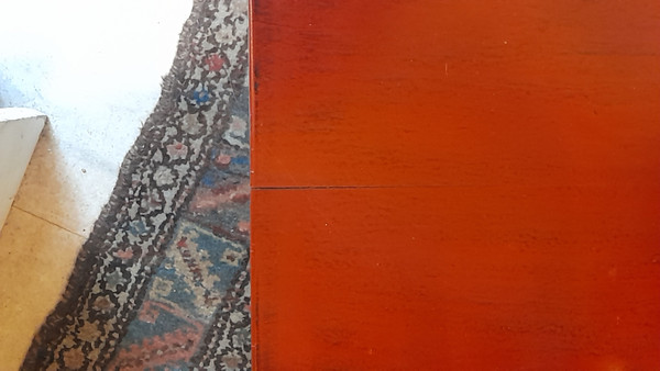 red lacquered wooden low chair China