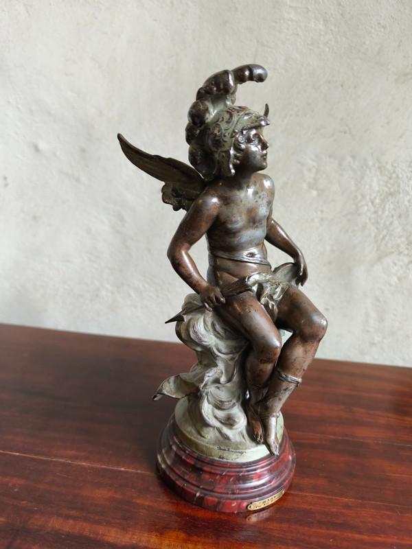 "Marte", statuetta in ghisa firmata Auguste Moreau
