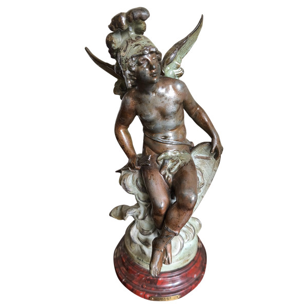 "Marte", statuetta in ghisa firmata Auguste Moreau