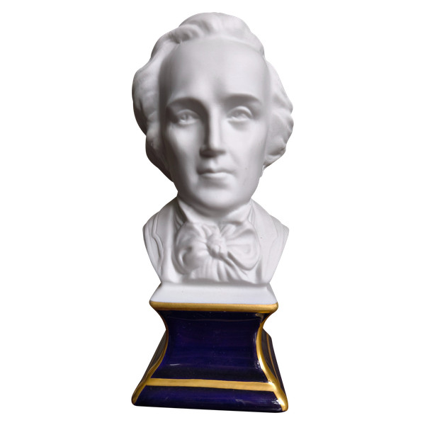 Chopin, biscuit porcelain bust signed Tharaud