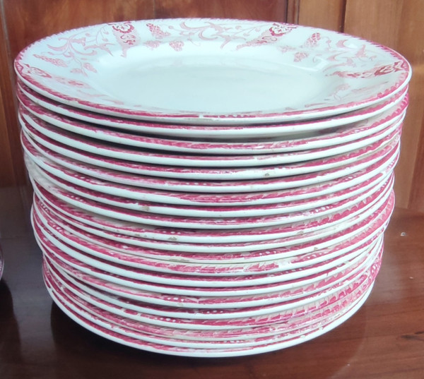 Old Longwy Tableware Service Rambouillet Model 49 ironstone pieces