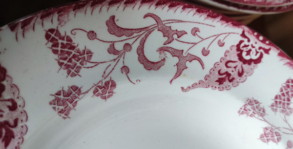 Old Longwy Tableware Service Rambouillet Model 49 ironstone pieces