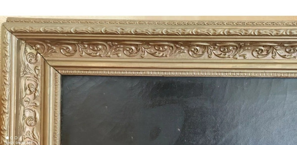 Ancienne Grande peinture religieuse 19 ème siècle
