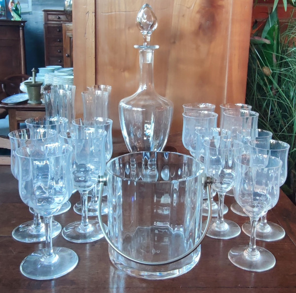 Baccarat Kristall-Eimer-Karaffe-Gläser-Set, Capri-Modell, 20-teilig 