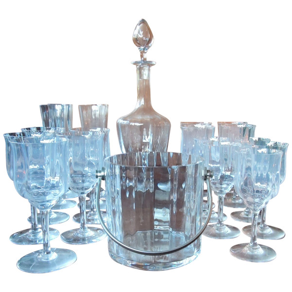 Baccarat Kristall-Eimer-Karaffe-Gläser-Set, Capri-Modell, 20-teilig 
