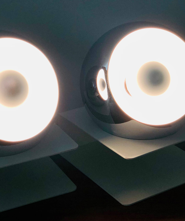 Augapfel-Tischlampe, Italien 1970er Jahre
