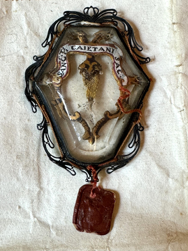 Reliquiario In Cristallo E' Autentico Del 1759 