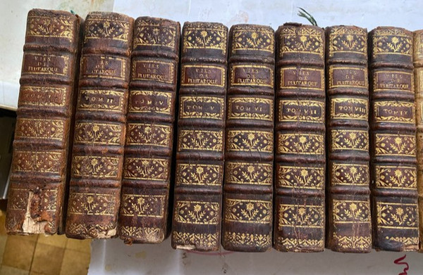 Set of 16 18th century bindings containing History of Louis XIII Sermons of Cochin and men Ill.