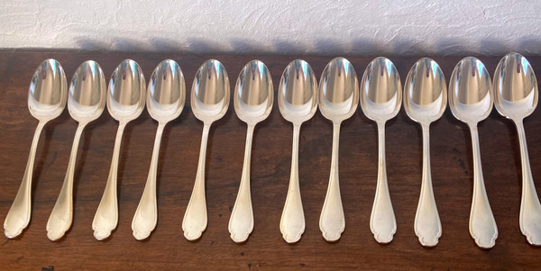 Christofle silver plated metal soup spoon