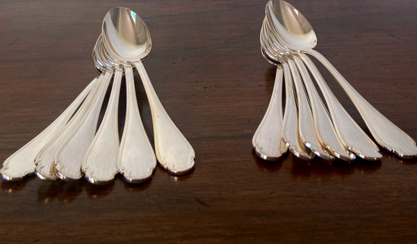 Christofle silver plated metal soup spoon