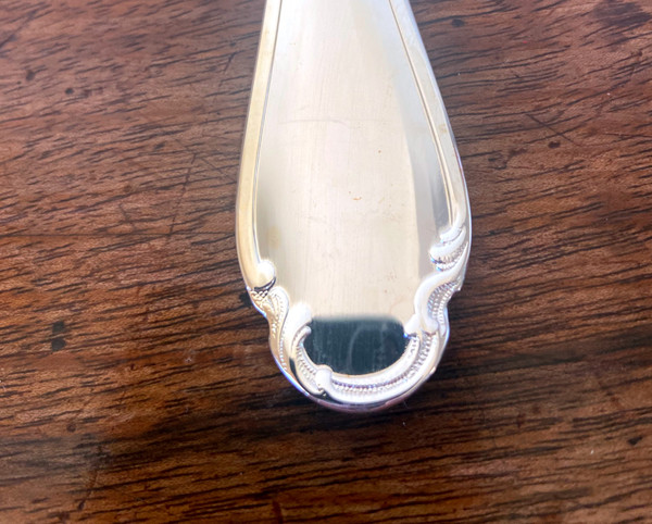 Christofle silver plated metal soup spoon