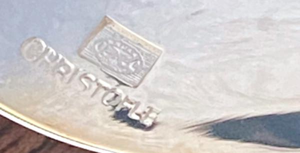 Christofle silver plated metal soup spoon