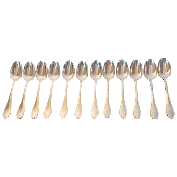 Christofle silver plated metal soup spoon