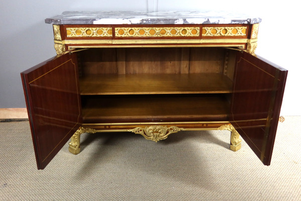 Buffet intarsiato in stile Luigi XV-Luigi XVI di transizione