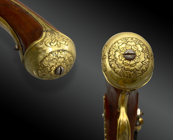 Steinschloss-Knaufpistole, Offizier, Gavacciolo, Brescia zugeschrieben. Italien, um 1680