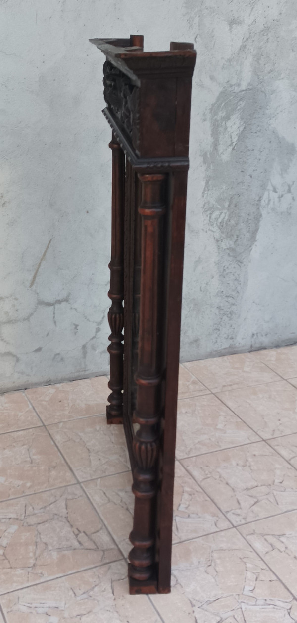 19th century Renaissance oak mirror
