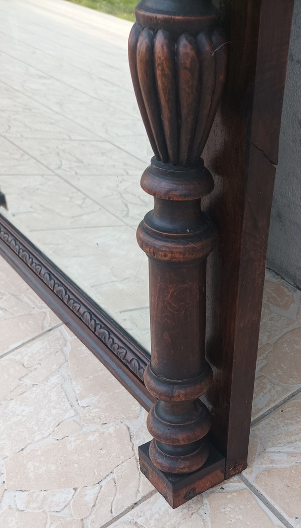 19th century Renaissance oak mirror