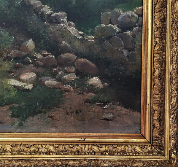 Antonio Gomar Y Gomar Landschaft in Andalusien Ölgemälde auf Leinwand 19