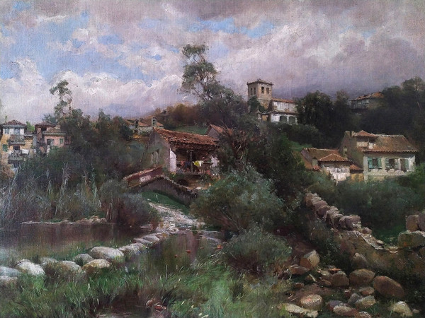 Antonio Gomar Y Gomar Landschaft in Andalusien Ölgemälde auf Leinwand 19
