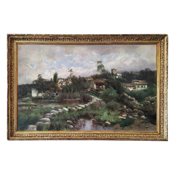 Antonio Gomar Y Gomar Landschaft in Andalusien Ölgemälde auf Leinwand 19