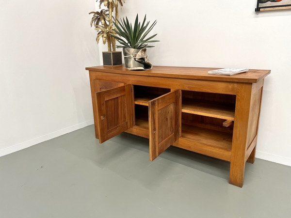 1950s Brutalist Sideboard in Solid Elm