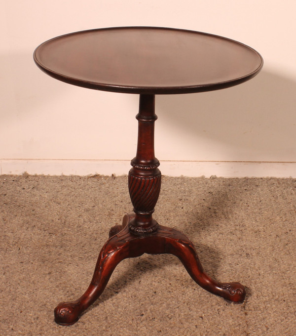 Small Mahogany Pedestal Table - 19th Century